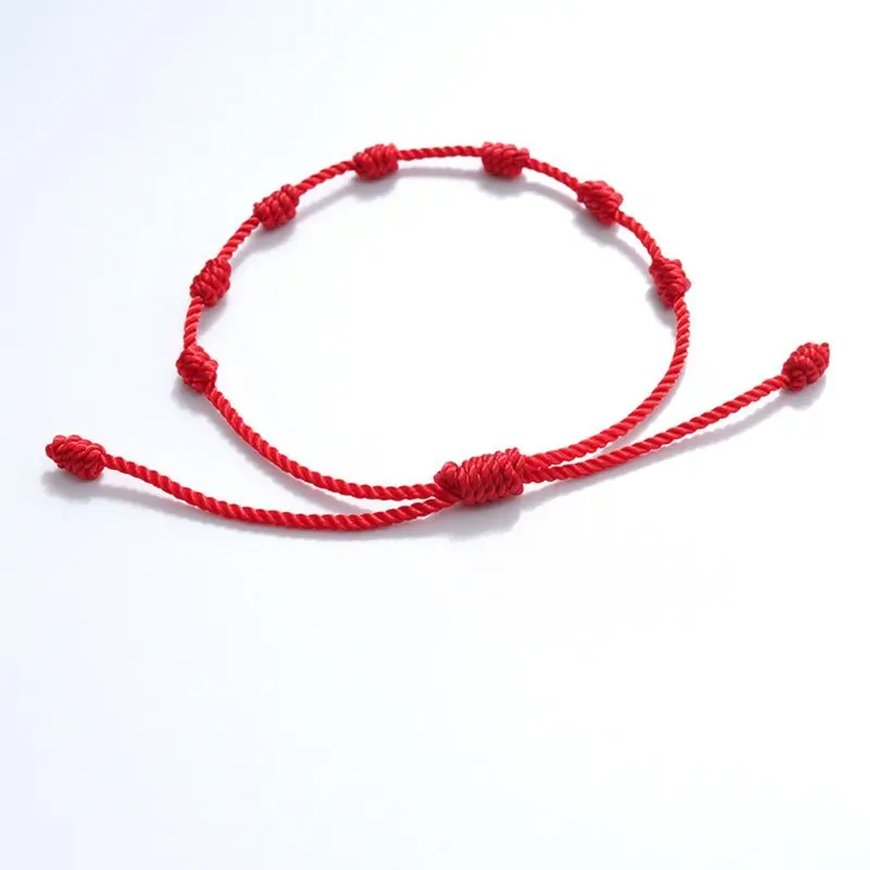 

2Pcs 7 Knots Red String Bracelet for Protection Evil Eye Good Luck Amulet for Success and Prosperity Friendship Bracelet