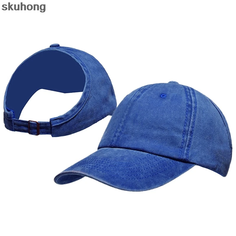 Ponytail Baseball Cap Women Vacation Snapback Hat Washed Cotton Comfort Spring Casual Sport Caps Adjustable Hip Hop Hats