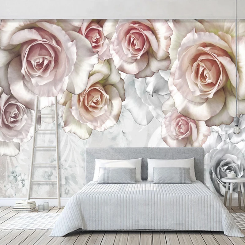 

Rose Wallpaper Romantc Pink Flower Designs For Bedroom Beautiful 3d Floral Wall Mural Wallpapers