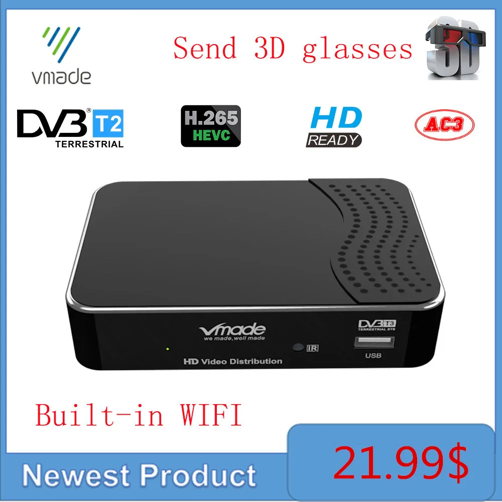 DVB T2 T Full 1080P H.265/HEVC цифровой наземный приемник со встроенной сетью RJ45 поддержка