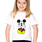 Детские футболки с мультяшным Микки Маусом для мальчиков и девочек, смешные Мультяшные футболки Диснея, Детская летняя повседневная одежда для малышей