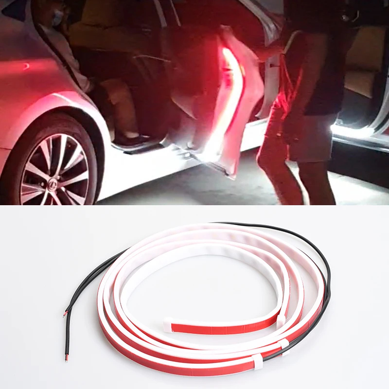 

Car Door LED Warning Light Strip 48 Inch Dual Colors Warning Light Flash Strobe Pedal Lighting Flexible Sequential Safty Lamps
