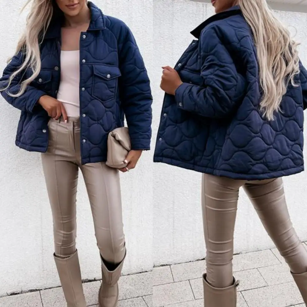 

Холодностойкая шикарная однотонная куртка с лацканами, пальто, простая зимняя куртка с лацканами для отдыха