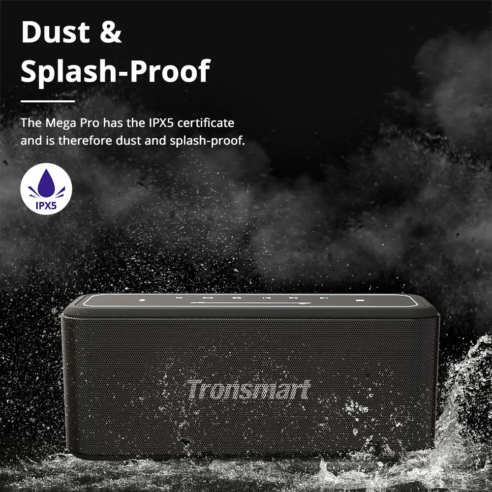 Портативная колонка Tronsmart Mega Pro мощность 60 Вт для Bluetooth 5 0 с усиленными басами NFC IPX5