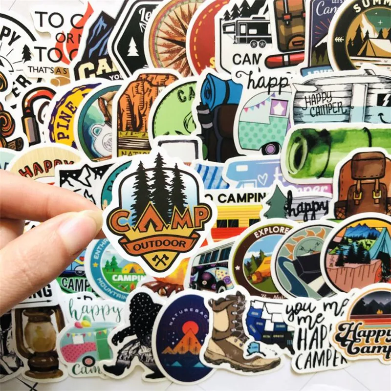 

10/30/50PCS Outdoor Landscape Camping Mobile Phone Computer Sticker Waterproof Graffiti DIY Camera Helmet Decoration Wholesale