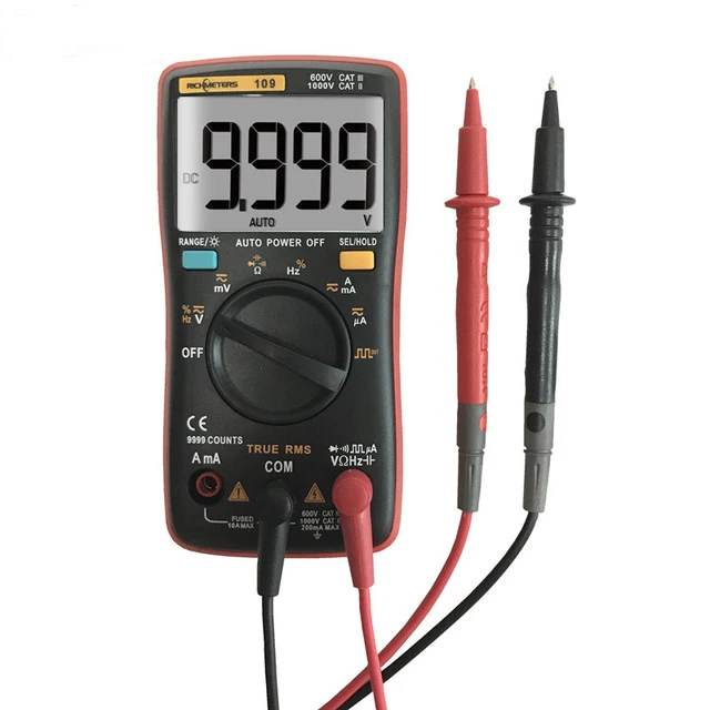 Цифровой мультиметр 9999 отсчетов Мини Авто Диапазон True RMS квадратная волна AC DC