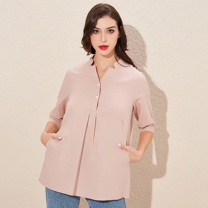 

Женская футболка с асимметричным подолом, модная офисная женская элегантная свободная льняная Повседневная футболка высокого качества