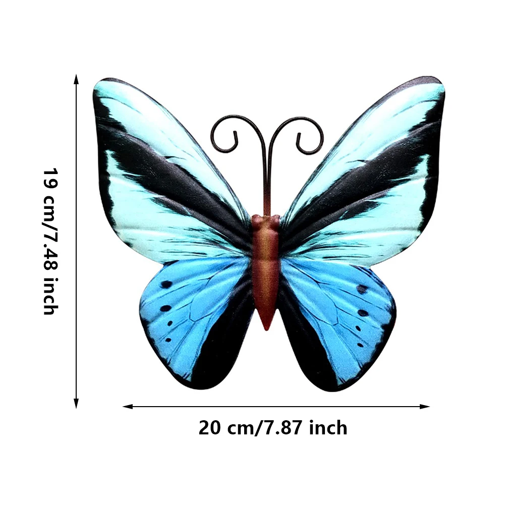 

4pcs Metal Butterfly Wall Decoration Hanging Sculpture Wall Artwork Vintage Living Room Office Wall Decor Garden Yard Statues