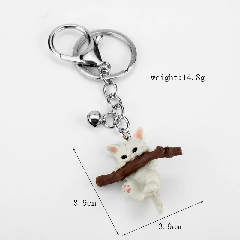 3D Kiki's jiji Cat Keychain for Women Girl Cute kitten Doll Key Chain Ring Creative Trinket Bags Car Buckle chaveiro llavero | Украшения