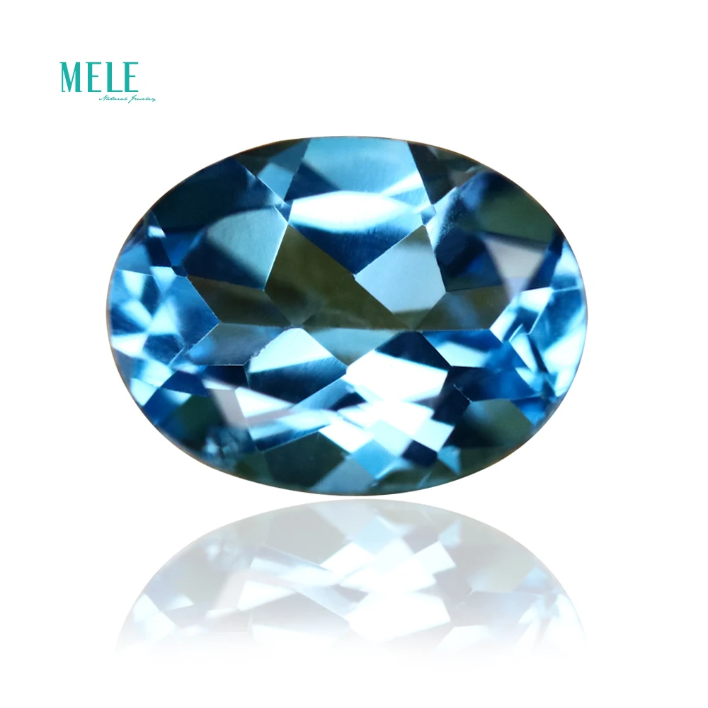 Натуральный голубой топаз 1.5ct Швейцарский Голубой Кристалл 6*8 мм эллиптический