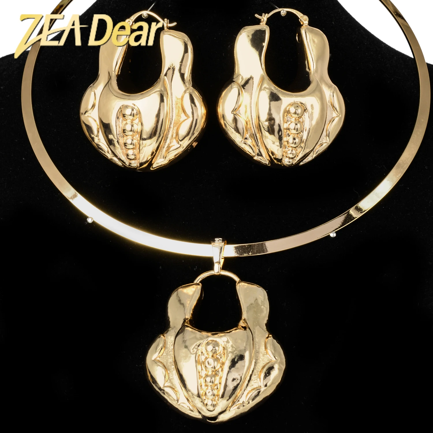 

ZEADear Jewelry Fashion African Earrings Pendent Collar Jewelry Sets Women Girl Large Light Style Wedding Party Gifts Classic