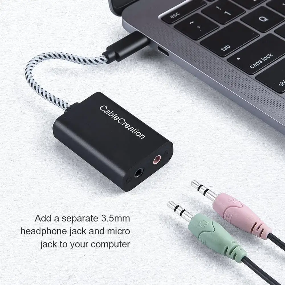 Адаптер для микрофона USB-C внешняя стереозвуковая карта Type-C с аудиоразъемом 3 5 мм