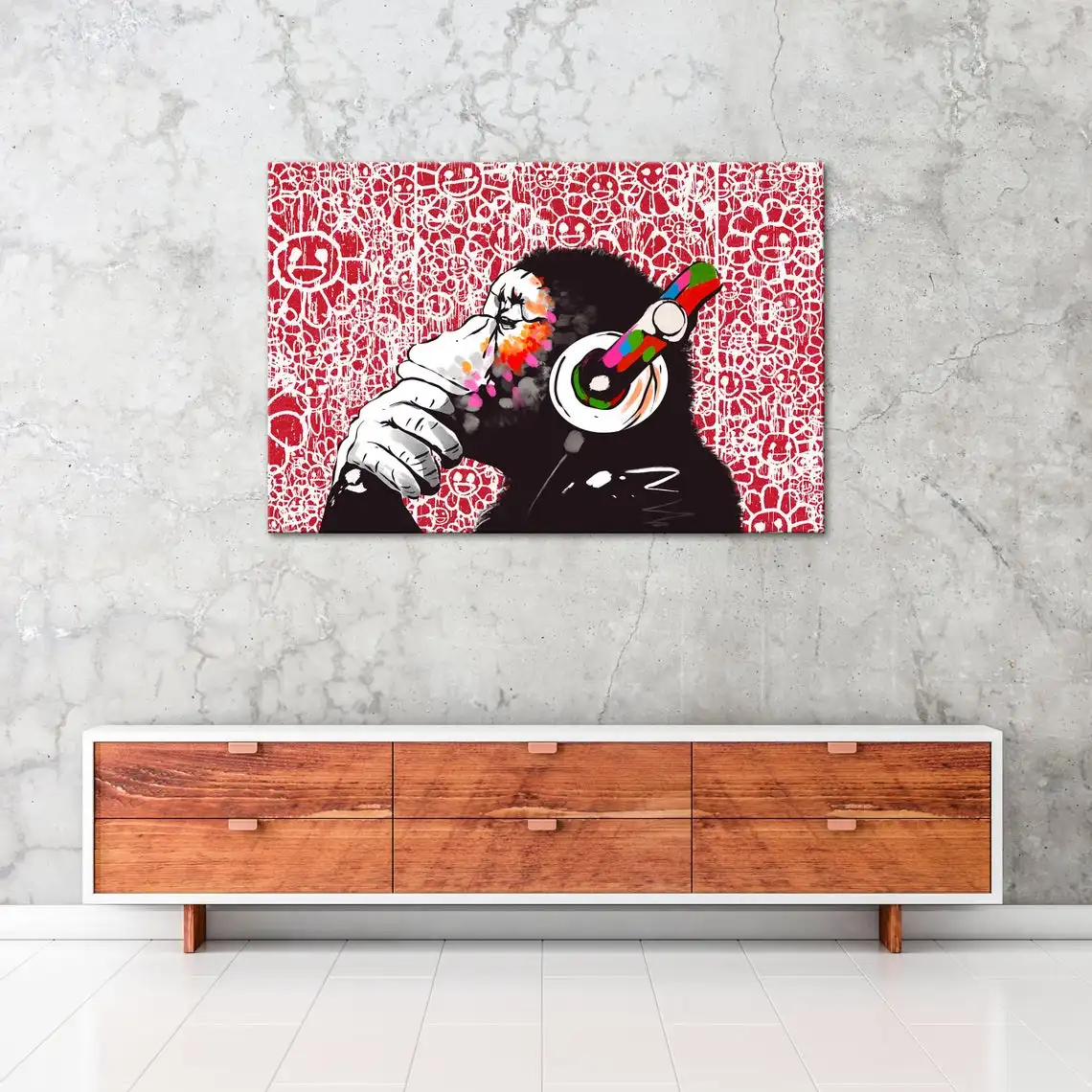 Уличные граффити обезьяна гориллы Шимпанзе DJ художественные плакаты и принты