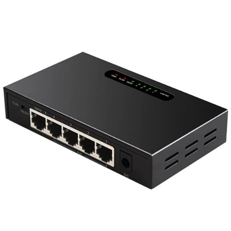 5 портов POE гигабитный коммутатор RJ45 Ethernet порт неуправляемый настольный с