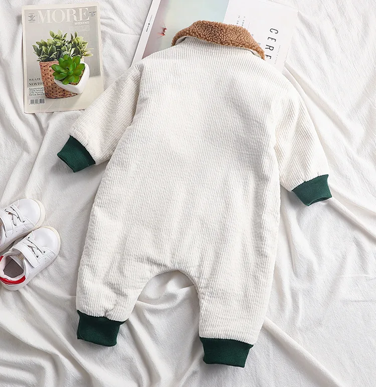 

2020 Baby Romper Turn-down Collar Corduroy Thicken Warm Infant Toddler Outerwear