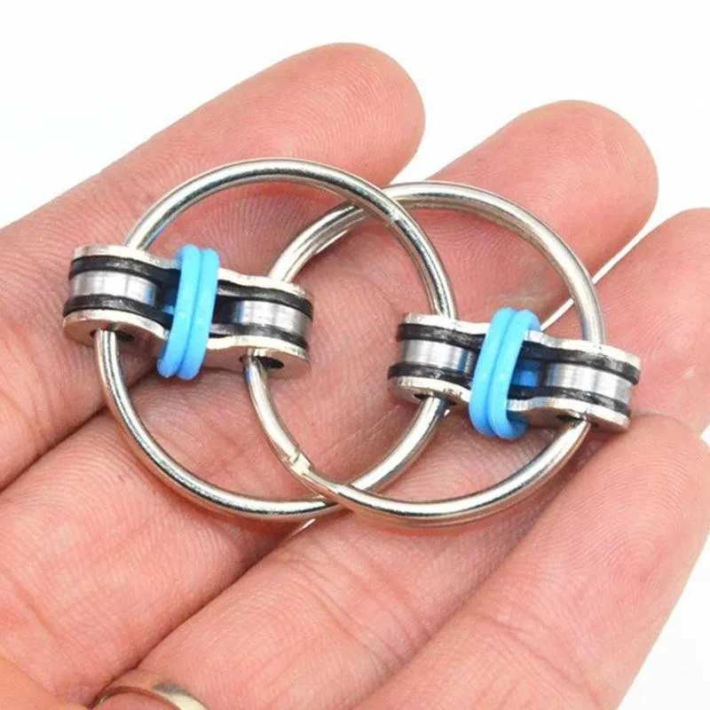 ZK70-Cadena de ventilaci&oacute;n para adultos, juguete antiestr&eacute;s, descompresi&oacute;n, llavero de cadena de bicicleta, alivio del estr&eacute;s, juguete para regalo para chico adulto-2