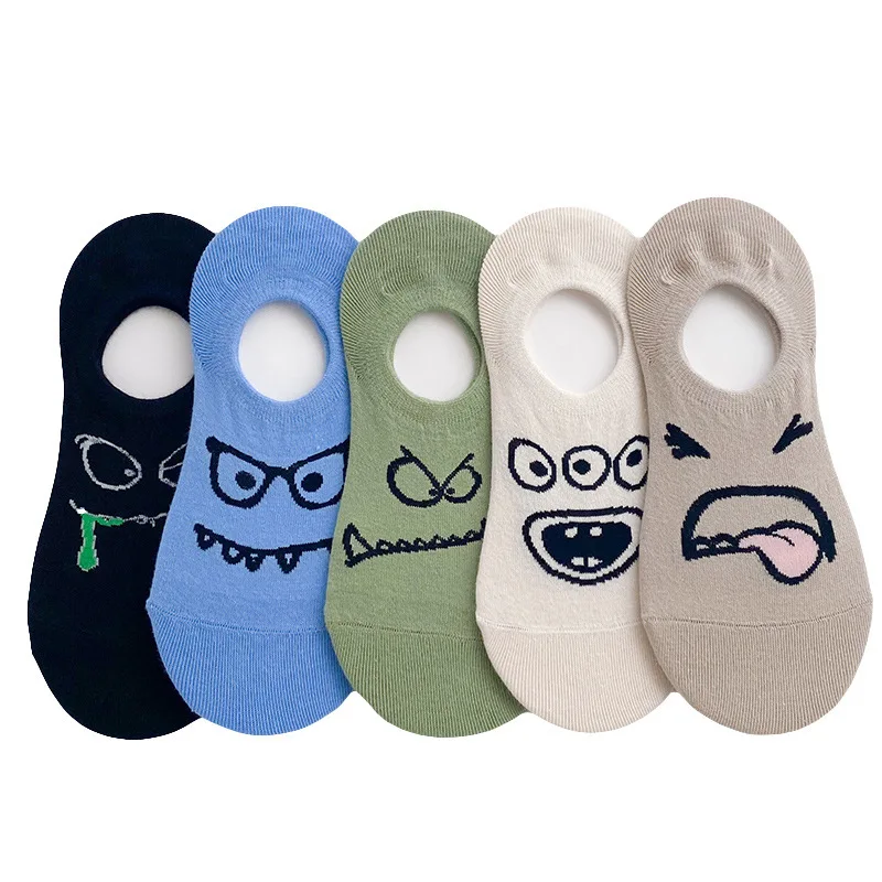 

5 Pairs Summer Low Cut Short Boat Ankle Socks Women Funny Cartoons Kawaii Foot Cover Girl Korea Style Streetwear Cute Chausette