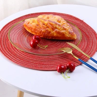 5PCS Red 5 шт./партия круглая подставка под прибор сушильная обеденная термостойкая прокладка сковорода кофейная подставка для чайных бирдекели подставка для горячих салфетки под горшки коврики - Цвет: 5PCS Red