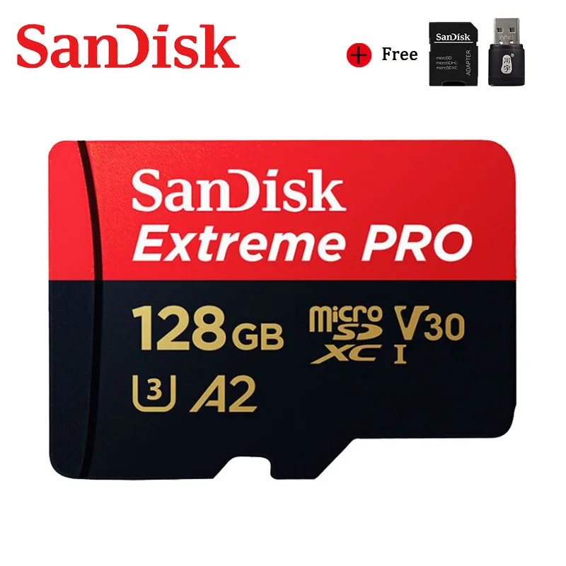 SanDisk Extreme Pro Micro SD Card U3 V30 4K 32GB 64GB 128GB 256GB 400GB Memory Flash Microsd SD/TF For Camera | Компьютеры и офис