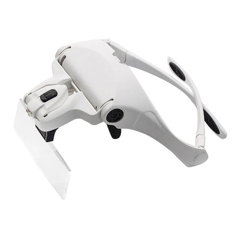 Головная повязка Лупа 2 светодиодный увеличительное стекло Регулируемая 5 линза