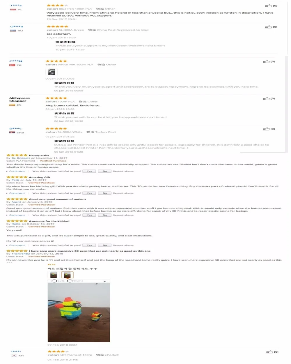 Sunlu 3d каракули ручка с светодиодный экран с 2 мешками нити регулируемая температура безопаснее и легче Diy каракули-черный