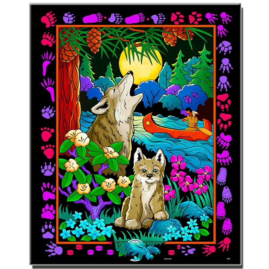 

New diamond embroidery Cartoon doodle forest animal landscape full square round drill stitch cross rhinestone of picture art