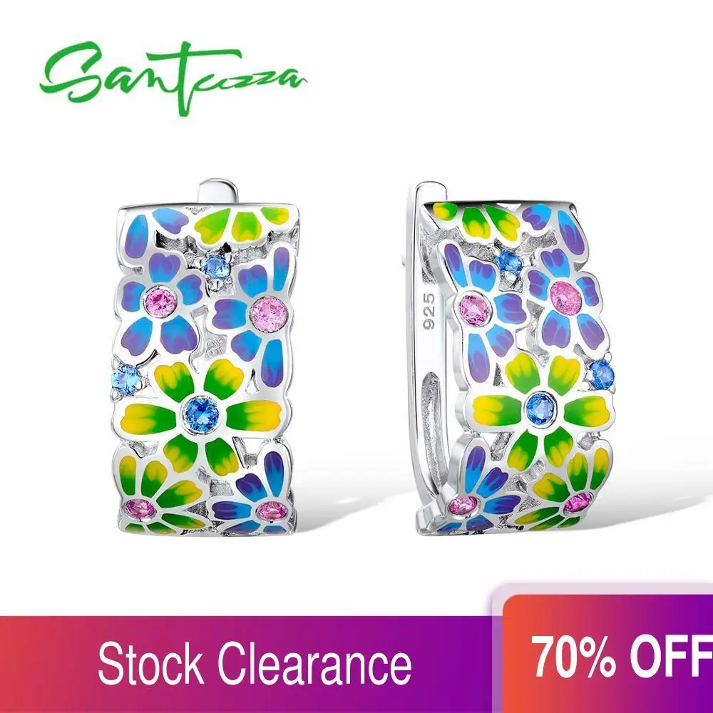 Женские серебряные серьги SANTUZZA гвоздики из стерлингового серебра 925 пробы с