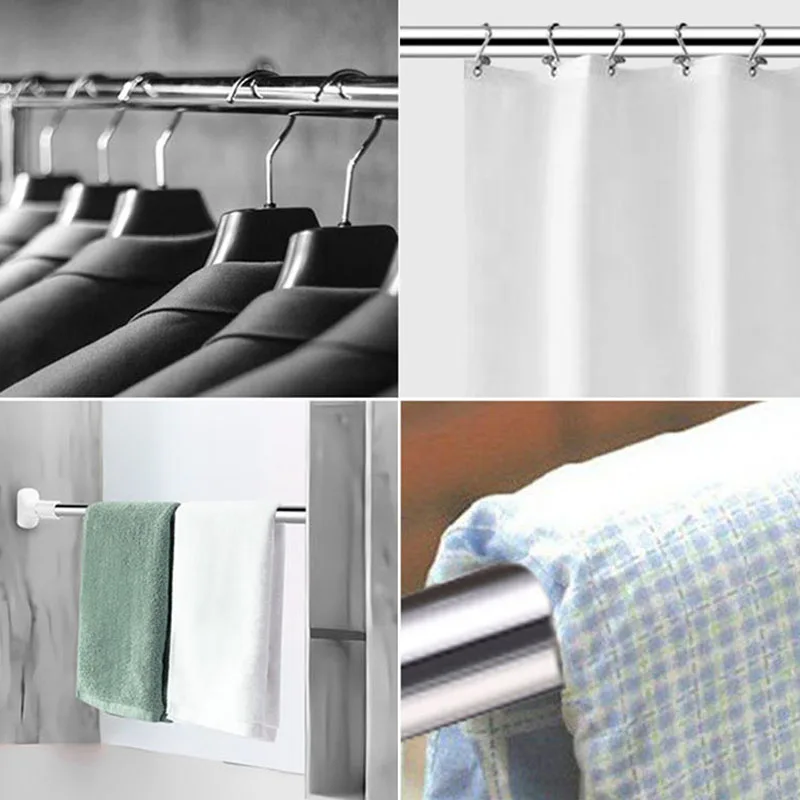 Retractable Stainless Steel Curtain Hanger Rod Bracket Clothesline Pole Drape Shower Clothes | Дом и сад