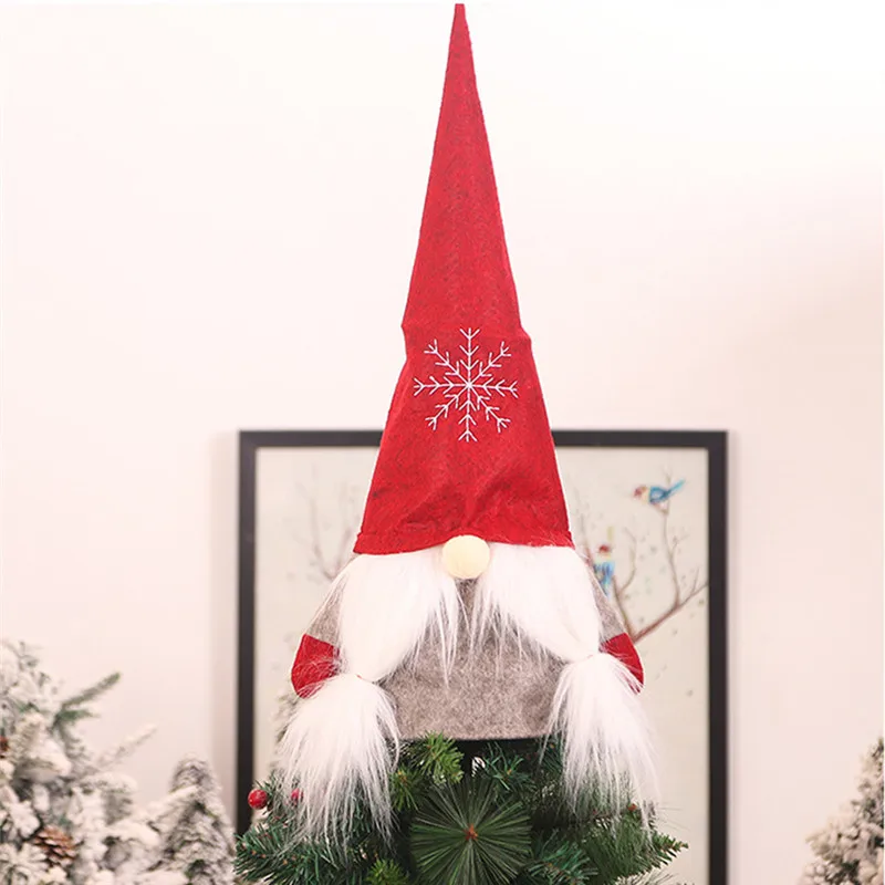 

New Christmas Faceless Old Man TreeTop Decoration Patron Flannel Plus Artificial Hair Christmas Tree Top Star Decorations
