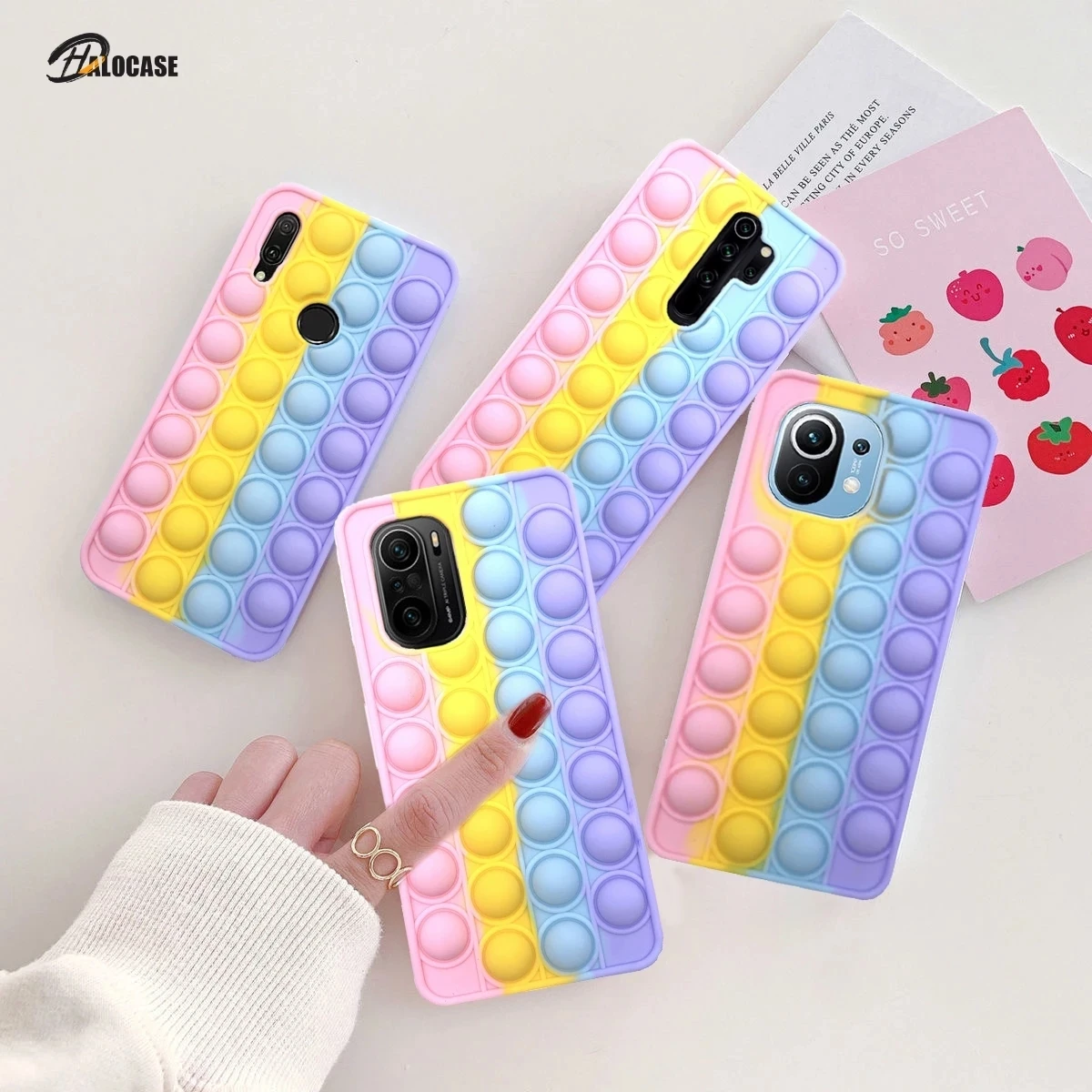 

Silicone Case for Samsung Galaxy A02S A02 A01 A11 A12 A21s A31 A51 A71 A32 A52 A72 A50S A70s Pop Push it Bubble Fidget Toys Case