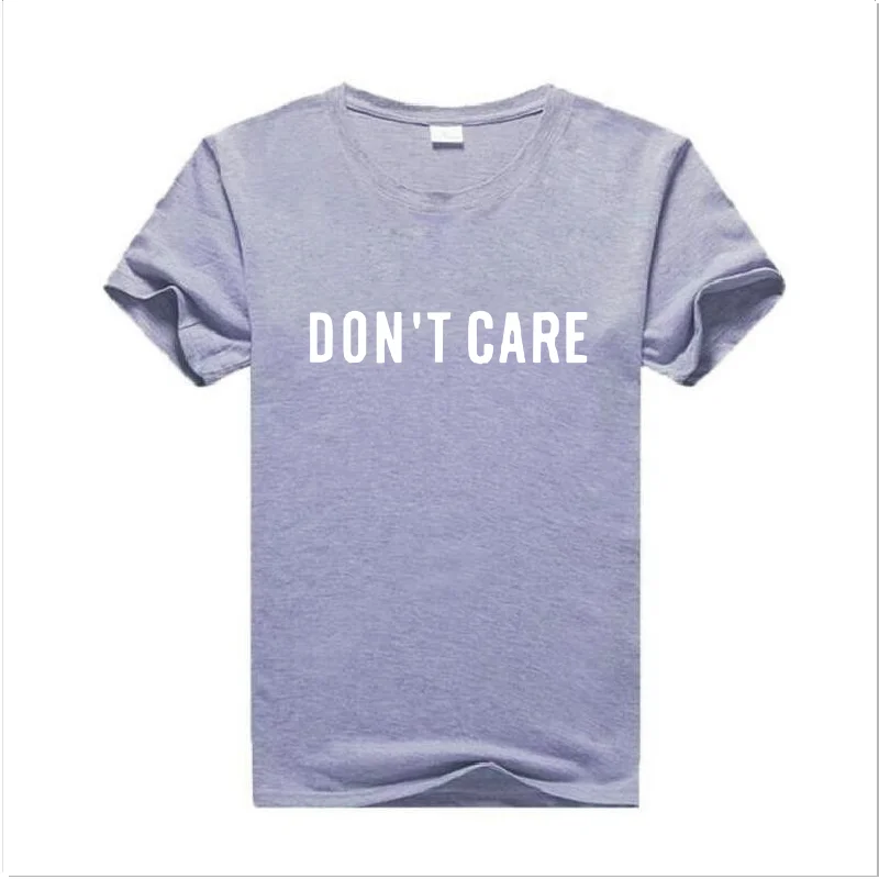 

Don't Care Letter Print T-shirt Women Tops Casual Harajuku Plus Size Short-sleeved Summer Outdoor Round Neck Cotton T-shirts