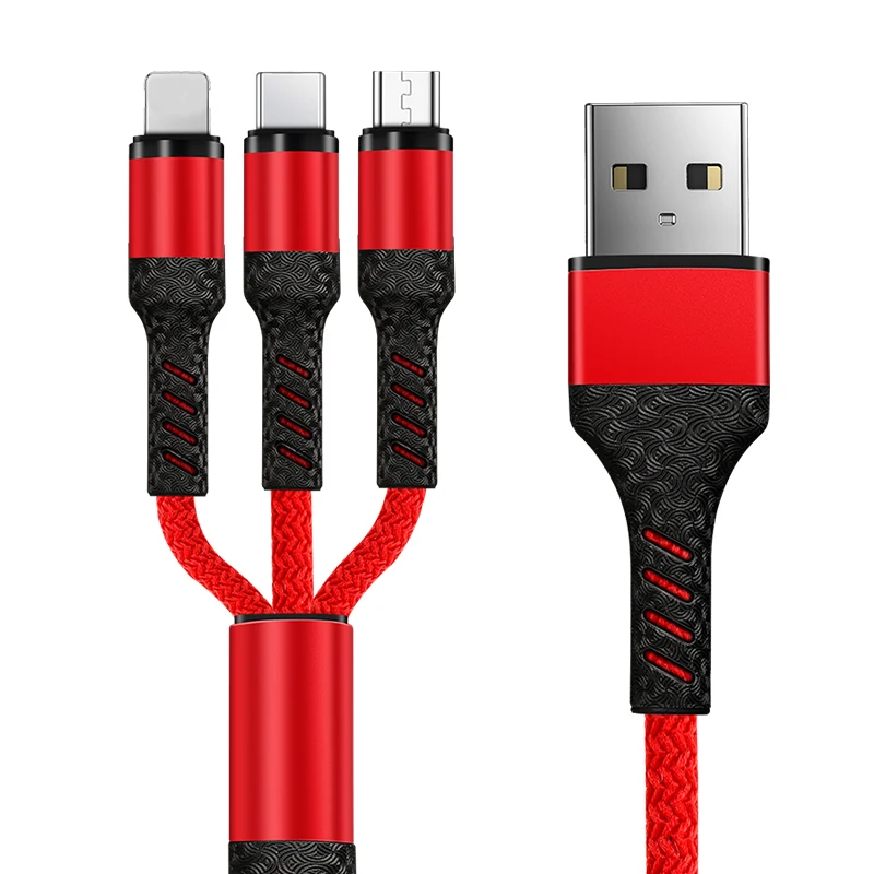 3 в 1, USB кабель для iPhone, кабель для быстрой зарядки для Android, Micro usb type C, type-c, 3 в 1, кабели для мобильных телефонов, 1 м, шнур для зарядки