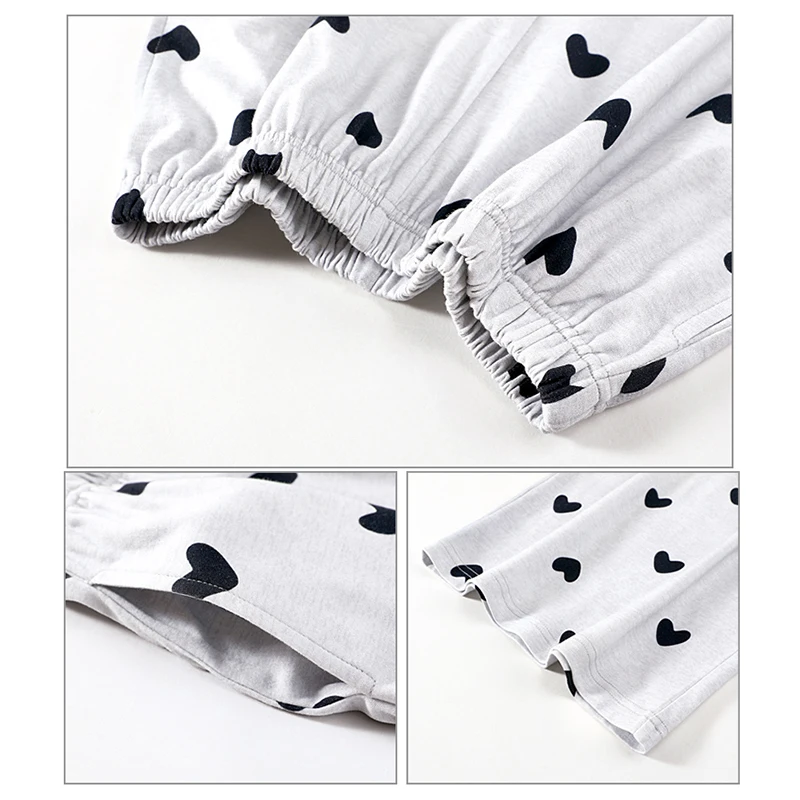 

Summer Fashion Black Short Sleeve Pajamas Set For Women Kawaii Cats Cartoon Sleepwear Loose Casual Round Neck Female Homewear