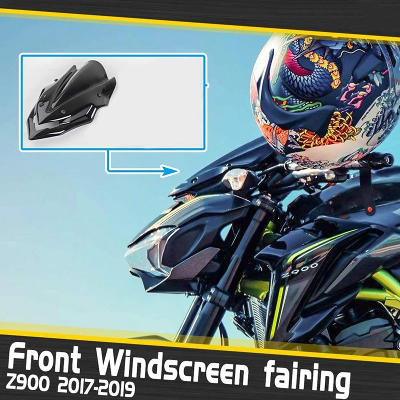 

Motorcycle Front Screen Windshield Fairing Windshield for KAWASAKI Z900 Z 900 2017-2020