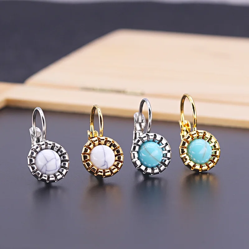 Милые серьги 2021 металлические золотые титановые круглые геометрические из