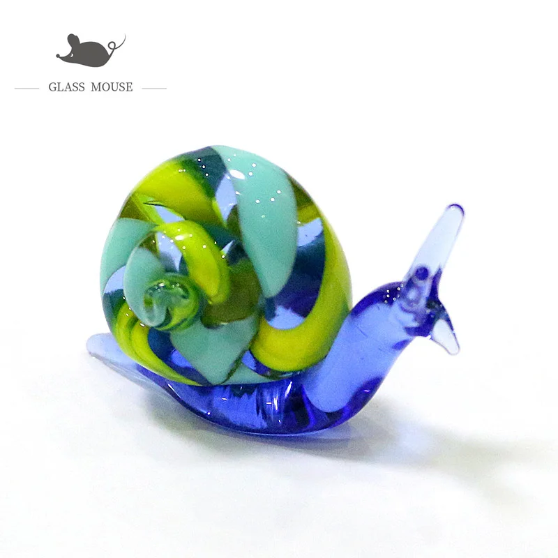 

Handmade Mini Glass Snail Figurine Rural Fresh Pastoral Style Cute Worm Animal Art Ornaments Home Fairy Garden Decor Accessories