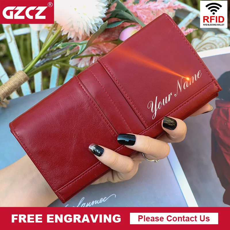 

Женские кошельки с гравировкой имени, роскошные модные кожаные высококачественные кредитницы, Классический женский удобный кошелек для па...