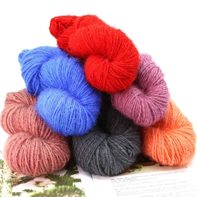 

150g Squirrel Wool Bright Yarn Double Faced Velvet Hand Woven Hat Men's and Women's Scarf Coat Medium Thick Line