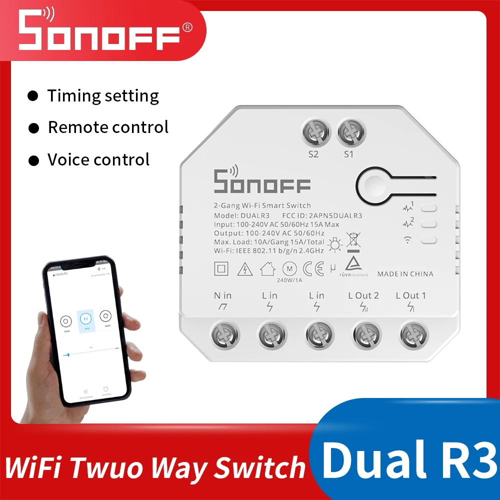

Смарт-переключатель Sonoff R3 с двумя реле и поддержкой Wi-Fi