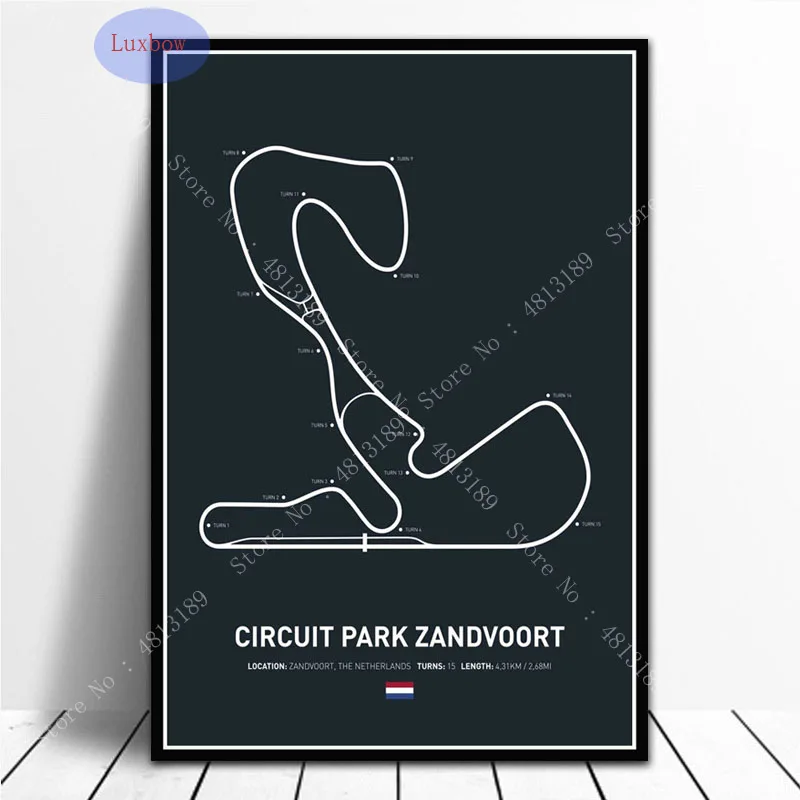 Трек автомобиль Формула 1 гоночная схема Гран-при гоночный трек плакат принты