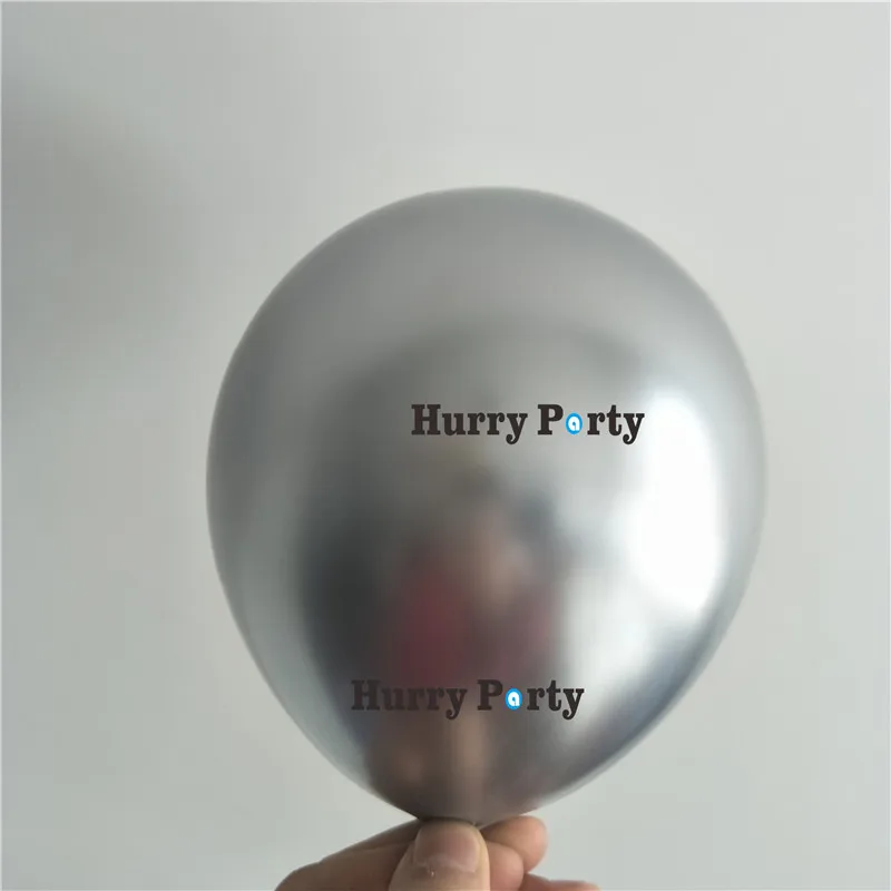 100 шт День рождения украшение фон для фотосессий воздушный шар металлик серебро
