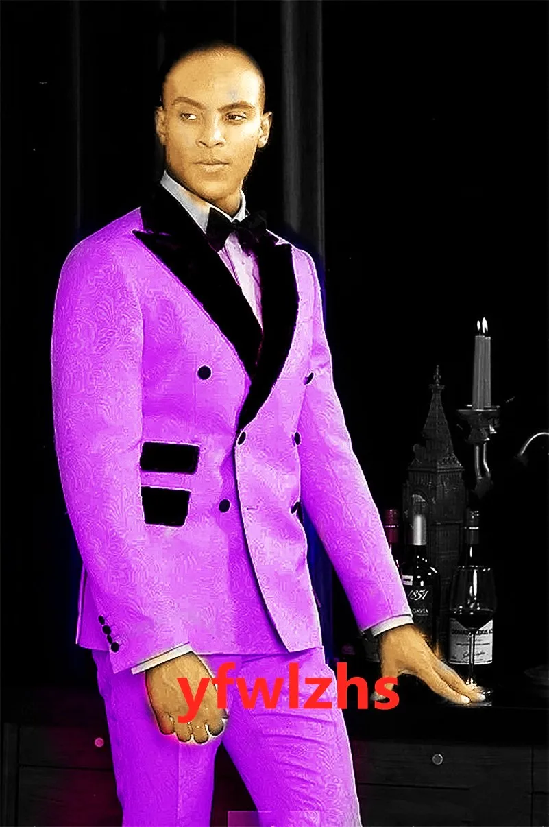 

Красивые тисненые мужские двухбортные смокинги для жениха свадебное платье Мужские Костюмы блейзер для выпускного вечера (пиджак + брюки + галстук) K589