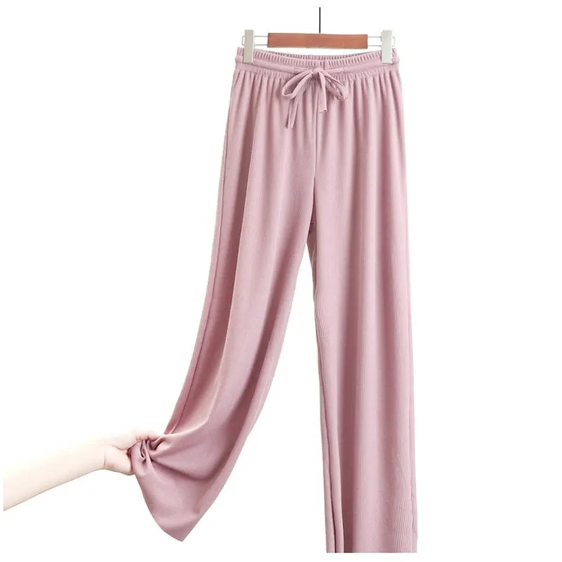 

Higgin High Waist Soft Thin Women's Trousers 2021 Spring And Summer New Fashion Loose Casual Pants Ice Silk Women's Casual Pants