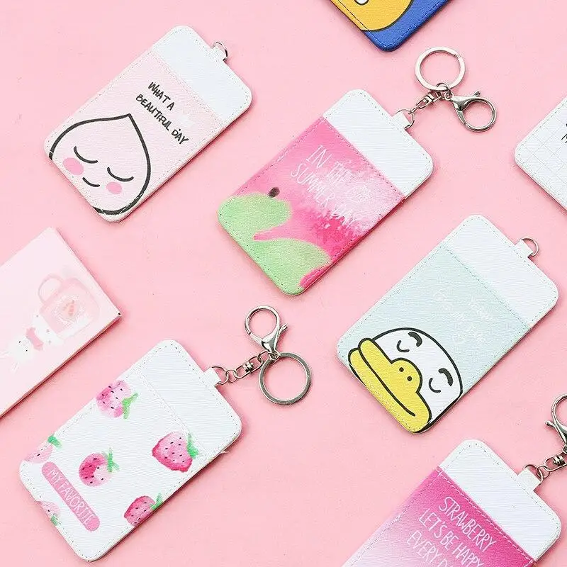 

PU Coin Purse Card Holder Keychain Key Meal Card Bus Card Case Travel Card Cover Id Card Case Holders