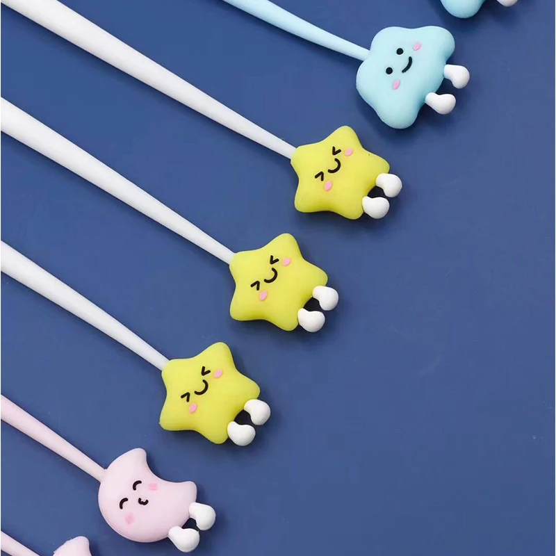 

Kawaii Moon and Stars Silicone Gelpen Student Personalized&Creative Signature Black Gel Pen Good Night Series Stationenry Gifts