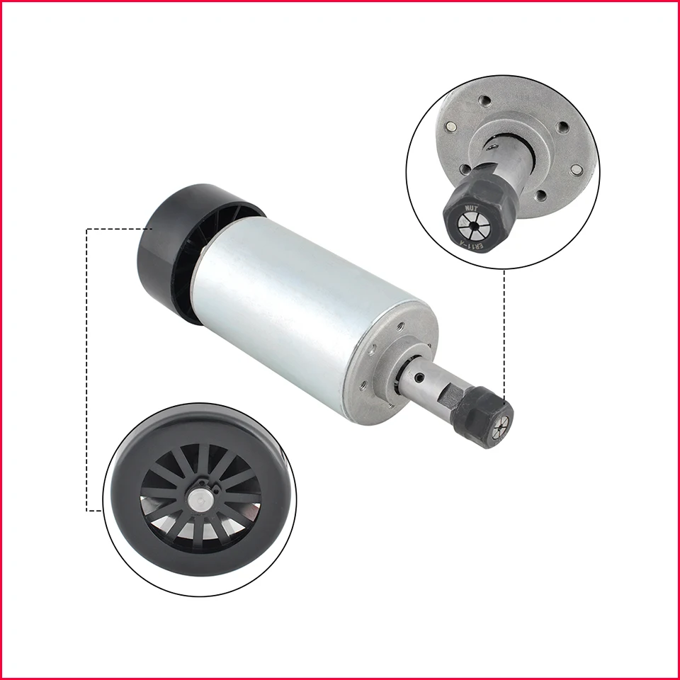 Фрезерный двигатель шпинделя с ЧПУ 300 Вт воздушным охлаждением 12000 об/мин