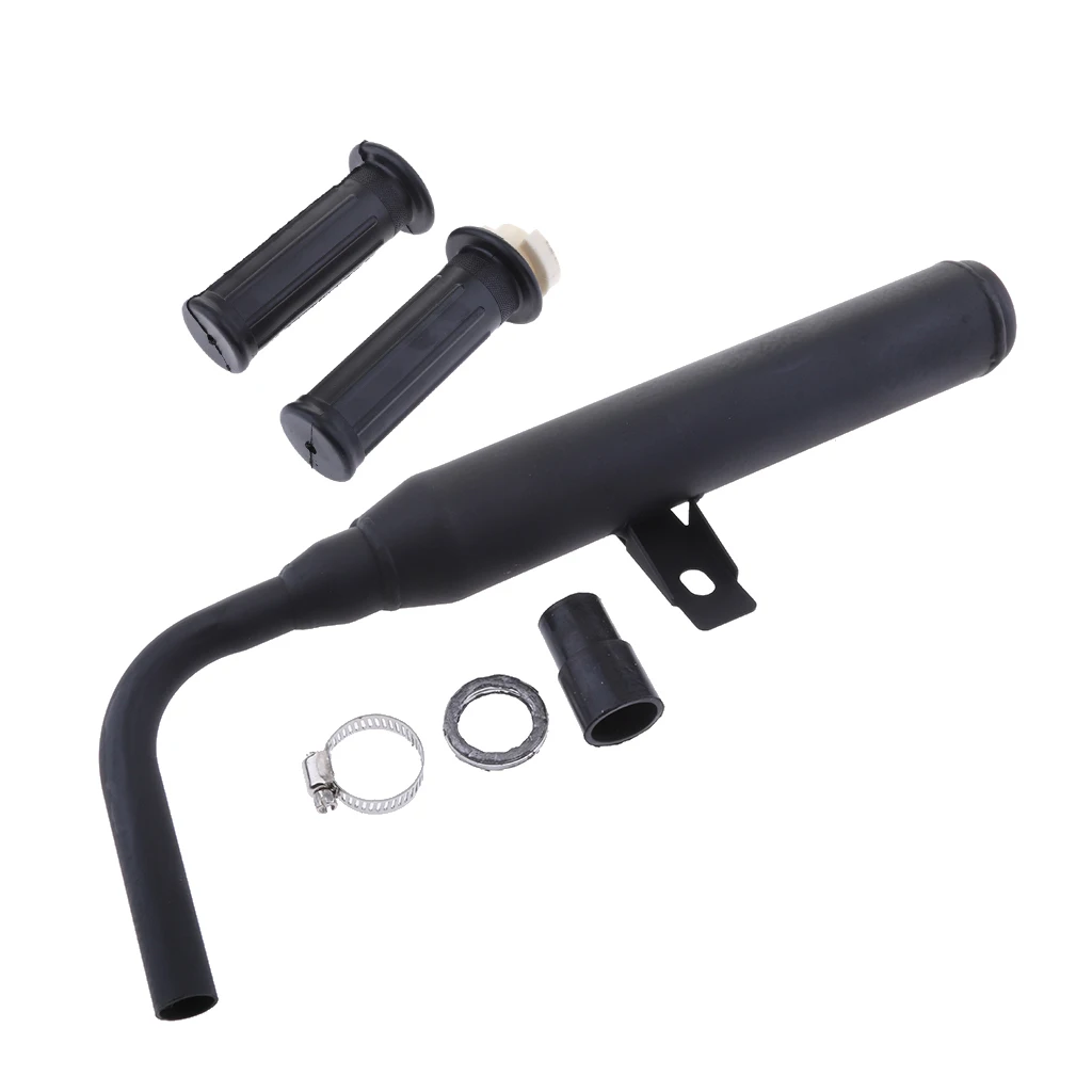 

Motorcycle Silencer Muffler Pipe & 2Pcs 7/8'' Nonslip Handle Grips for Yamaha PW50