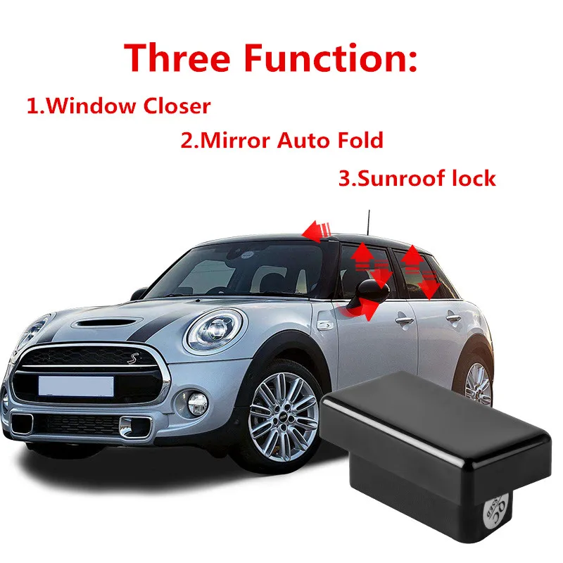 Умный оконный доводчик с модулем OBD + зеркало автоматическим складыванием замок