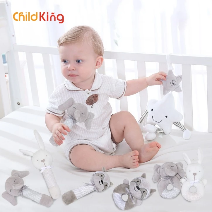 Детские Кольца погремушки ChildKing с изображением животных для мальчиков и девочек