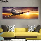 Алмазная живопись, закат в самолете, пейзаж, 5d сделай сам, квадратная круглая вышивка крестиком, большие размеры, вышивка стразы, 2020
